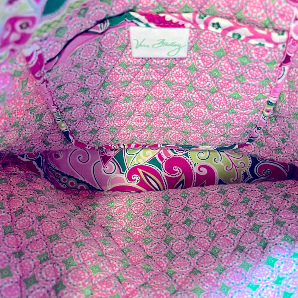 Vera Bradley Vibrant Pink and Green Patterned Tote Bag - Picture 5 of 5